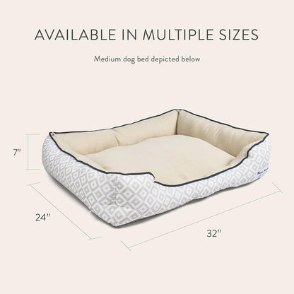 Now House for Pets by Jonathan Adler Grey Diamond Cuddler Dog Bed, Medium Washable for Medium Sized Dogs