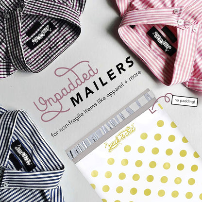 - 10X13 (100 Pack) Gold Polka Dot Poly Mailer Envelope Plastic Custom Mailing & Shipping Bags - Self Seal