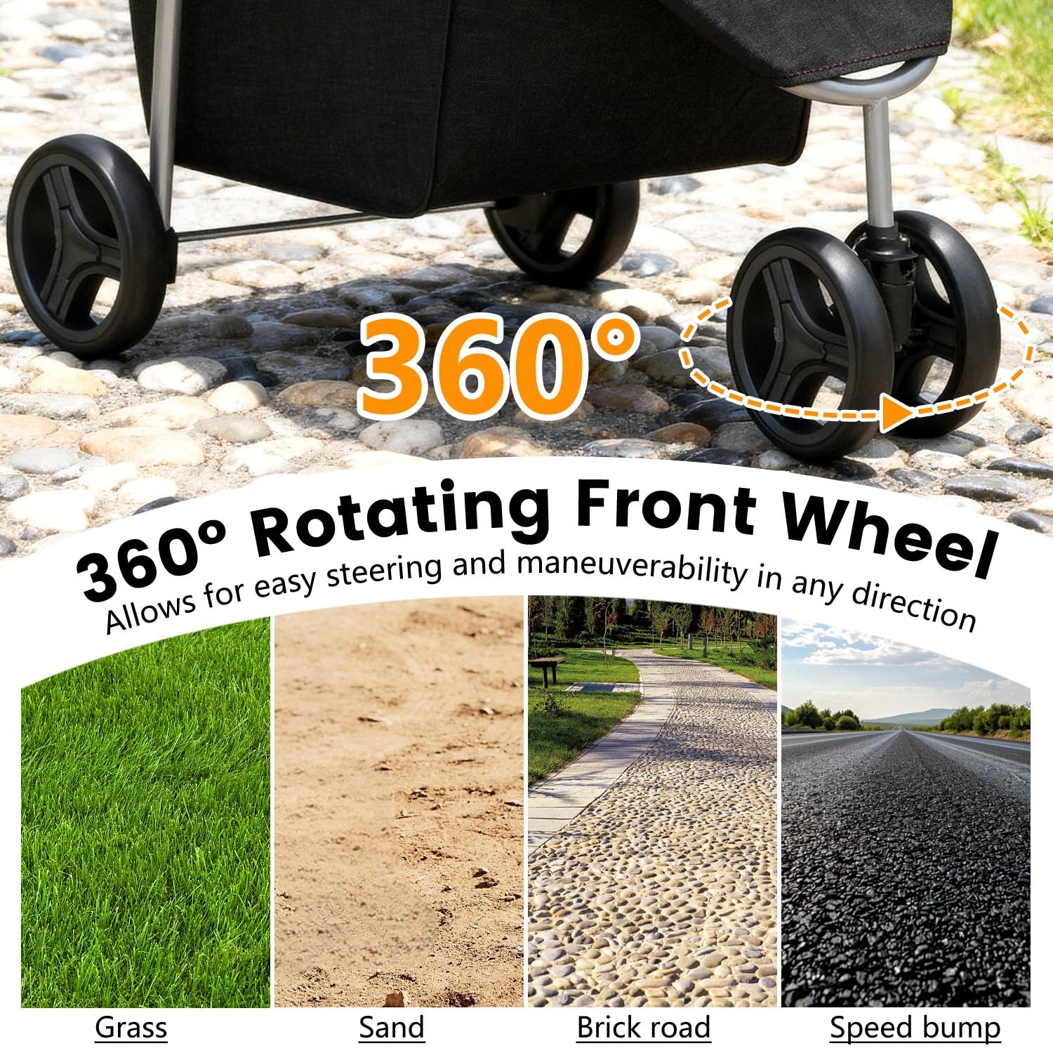 | 3-Wheel Pet Stroller | Dog and Cat Stroller | Breathable Mesh | Lightweight Travel Carrier | Waterproof & Foldable Design | Storage Basket | Black | for Daily Walks & Outdoor Use