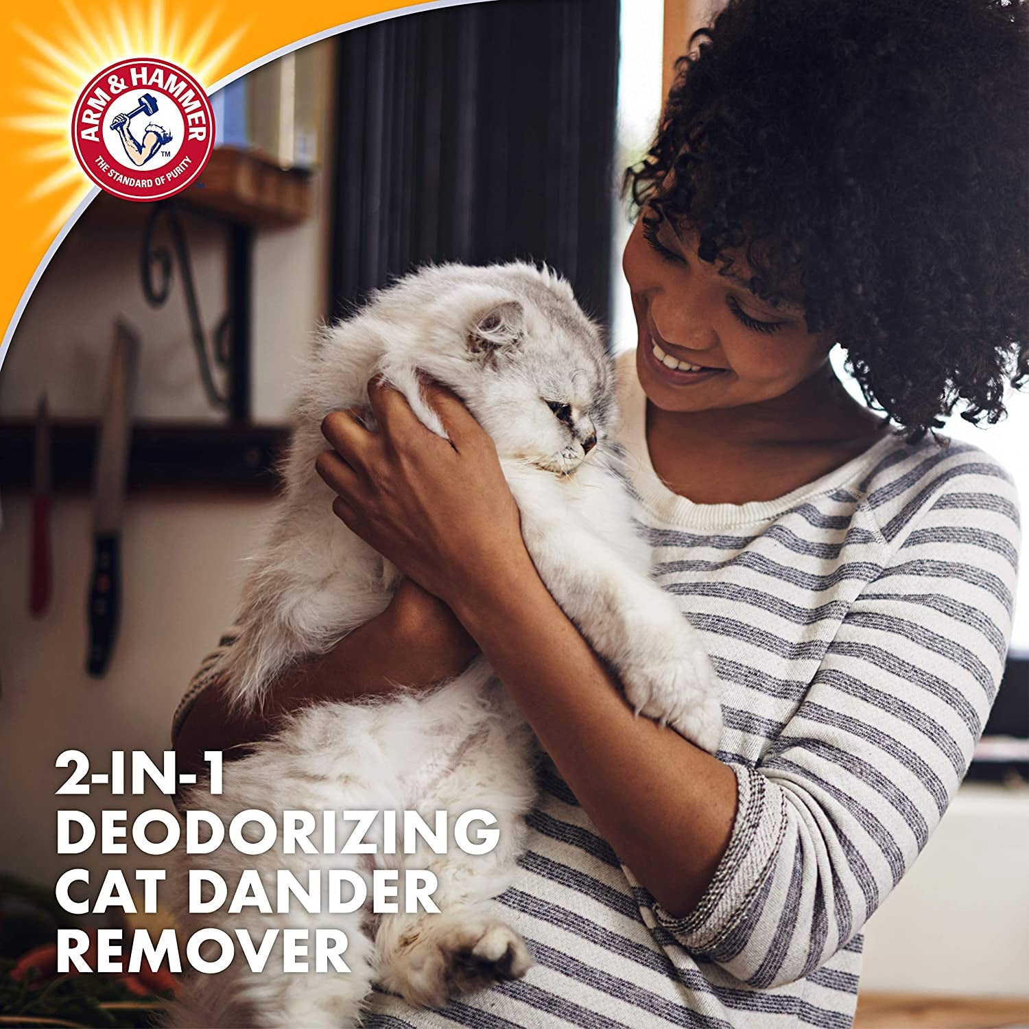 2-In-1 Deodorizing & Dander Reducing Shampoo for Cats, Baking Soda Cat Shampoo for Dander, Odor Control and Coat Cleaning, Lavender Chamomile Scent, 20 Fl Oz