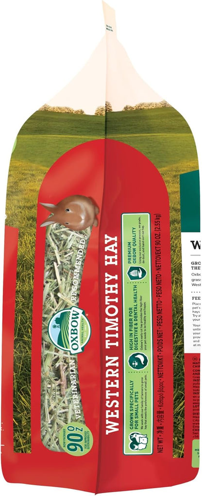 Western Timothy Hay, Guinea Pig Hay, Small Pet Bunny Supplies, All Natural Grass for Guinea Pig, Bunny, Chinchilla & Hamster,  Rabbit Supplies for Bunnies, 90 Oz. Bag