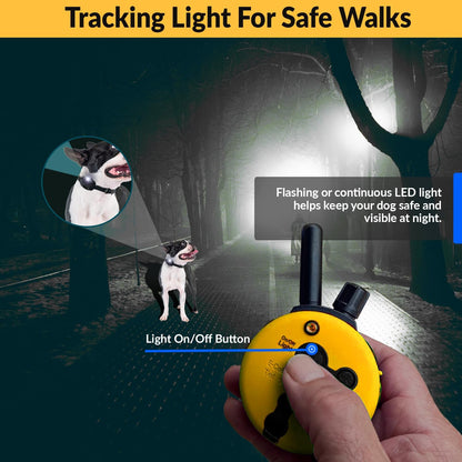 E-Collar ET-300 Mini  Remote Dog Training Collar, Yellow | 1/2 Mile Waterproof, 100 Stimulation Levels + Vibration + Light + Sound, Premium Finger Clicker Trainer